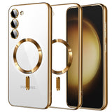 Husa de protectie Techsuit Luxury Crystal MagSafe compatibil cu Samsung Galaxy S23 Plus, Auriu