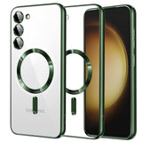 Husa de protectie Techsuit Luxury Crystal MagSafe compatibil cu Samsung Galaxy S23 Plus, Verde inchis