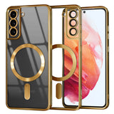 Husa de protectie Techsuit Luxury Crystal MagSafe compatibil cu Samsung Galaxy S21 5G, Auriu