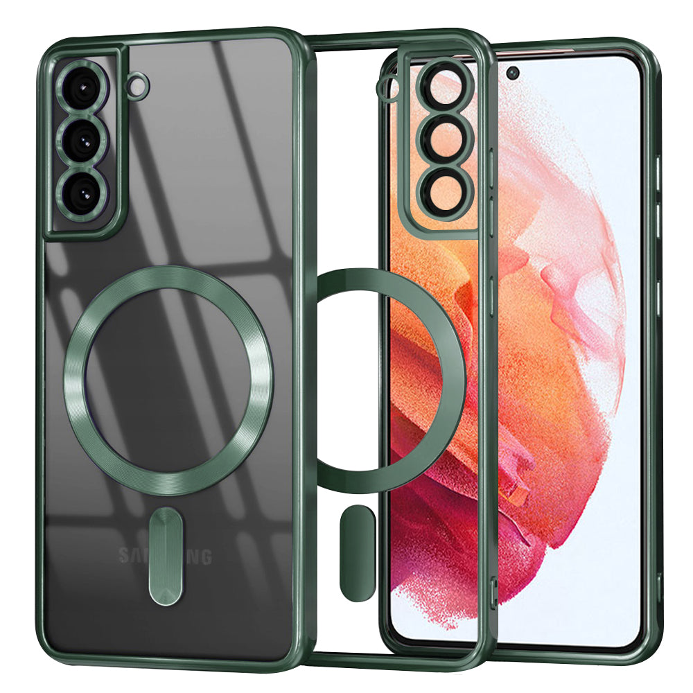 Husa de protectie Techsuit Luxury Crystal MagSafe compatibil cu Samsung Galaxy S21 5G, Verde inchis