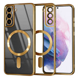 Husa de protectie Techsuit Luxury Crystal MagSafe compatibil cu Samsung Galaxy S21 Plus 5G, Auriu