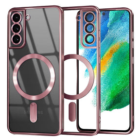 Husa de protectie Techsuit Luxury Crystal MagSafe compatibil cu Samsung Galaxy S21 FE 5G, Roz
