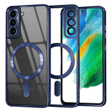 Husa de protectie Techsuit Luxury Crystal MagSafe compatibil cu Samsung Galaxy S21 FE 5G, Albastru Inchis
