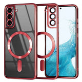 Husa de protectie Techsuit Luxury Crystal MagSafe compatibil cu Samsung Galaxy S22 5G, Roșu