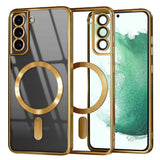 Husa de protectie Techsuit Luxury Crystal MagSafe compatibil cu Samsung Galaxy S22 Plus 5G, Auriu