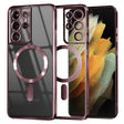 Husa de protectie Techsuit Luxury Crystal MagSafe compatibil cu Samsung Galaxy S21 Ultra 5G, Roz