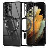 Husă Techsuit Luxury Crystal MagSafe neagră pentru Samsung Galaxy S21 Ultra 5G