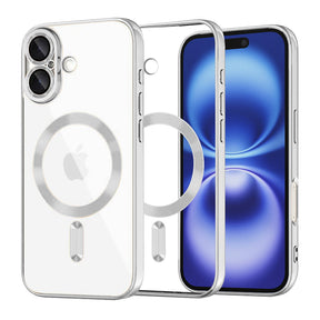 Techsuit Luxury Crystal MagSafe védőtok iPhone 16 készülékhez, ezüst