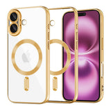 Husa de protectie Techsuit Luxury Crystal MagSafe compatibil cu iPhone 16 Plus, Auriu