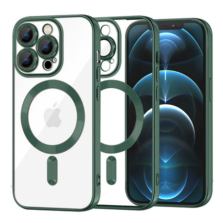 Husa de protectie Techsuit Luxury Crystal MagSafe compatibil cu iPhone 12 Pro Max, Deep Green