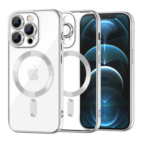 Techsuit Luxury Crystal MagSafe husă argintie pentru iPhone 12 Pro Max