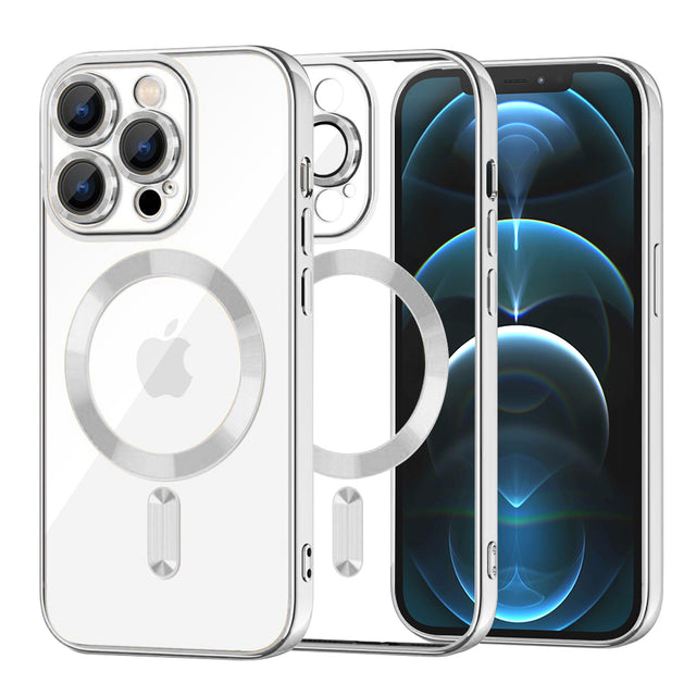 Techsuit Luxury Crystal MagSafe husă argintie pentru iPhone 12 Pro Max