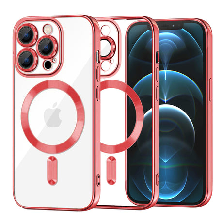 Husa de protectie Techsuit Luxury Crystal MagSafe compatibil cu iPhone 12 Pro Max, Rosu