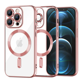 Husa de protectie Techsuit Luxury Crystal MagSafe compatibil cu iPhone 12 Pro Max, Roz