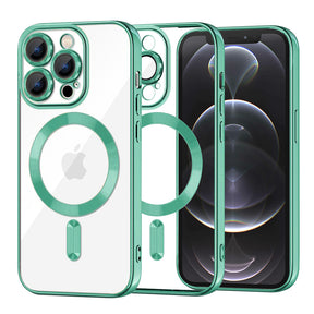 Husa de protectie Techsuit Luxury Crystal MagSafe compatibil cu iPhone 12 Pro, Verde Deschis