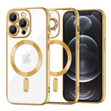 Techsuit Luxury Crystal MagSafe husă aurie pentru iPhone 12 Pro