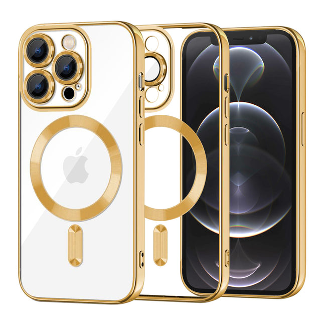 Techsuit Luxury Crystal MagSafe husă aurie pentru iPhone 12 Pro