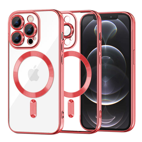 Husa de protectie Techsuit Luxury Crystal MagSafe compatibil cu iPhone 12 Pro, Rosu