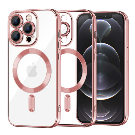 Husă Techsuit Luxury Crystal MagSafe pentru iPhone 12 Pro, roz