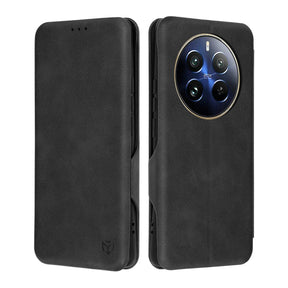 Husa de protectie Techsuit Safe Wallet Plus compatibil cu Realme 12 Pro / 12 Pro+, Negru