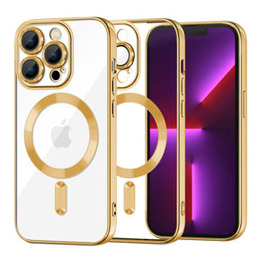 Husă Techsuit Luxury Crystal MagSafe pentru iPhone 13 Pro, aurie