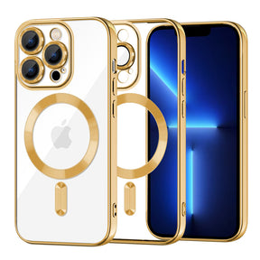 Husa de protectie Techsuit Luxury Crystal MagSafe compatibil cu iPhone 13 Pro Max, Auriu