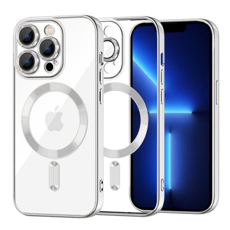 Husă Techsuit Luxury Crystal MagSafe argintiu pentru iPhone 13 Pro Max