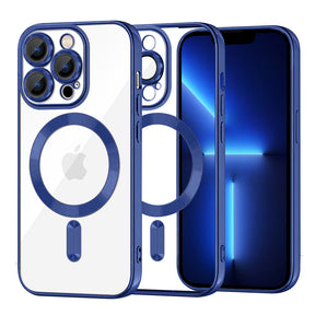 Husă Techsuit Luxury Crystal MagSafe pentru iPhone 13 Pro Max, albastră