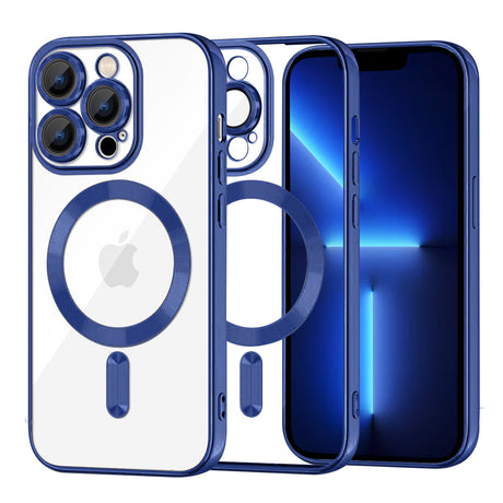 Husă Techsuit Luxury Crystal MagSafe pentru iPhone 13 Pro Max, albastră