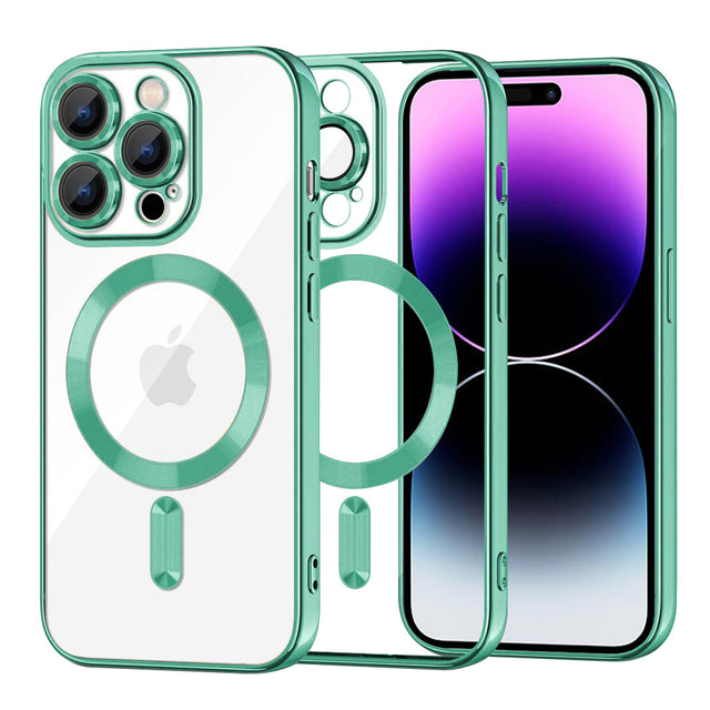 Husa de protectie Techsuit Luxury Crystal MagSafe compatibil cu iPhone 14 Pro Max, Verde Deschis
