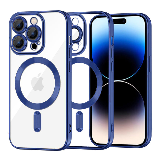 Husă Techsuit Luxury Crystal MagSafe pentru iPhone 14 Pro, albastră