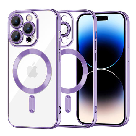 Techsuit Luxury Crystal compatibil MagSafe husă pentru iPhone 14 Pro, mov deschis