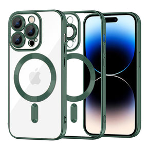 Husă Techsuit Luxury Crystal MagSafe pentru iPhone 14 Pro, verde