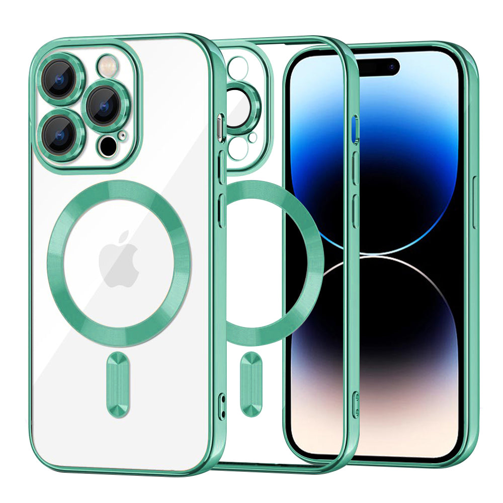 Husa de protectie Techsuit Luxury Crystal MagSafe compatibil cu iPhone 14 Pro, Verde Deschis