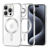 Husa de protectie Techsuit Luxury Crystal MagSafe compatibil cu iPhone 15 Pro, Argintiu