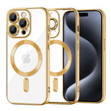 Husa de protectie Techsuit Luxury Crystal MagSafe compatibil cu iPhone 15 Pro, Auriu
