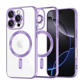 Husa de protectie Techsuit Luxury Crystal MagSafe compatibil cu iPhone 16 Pro Max, Mov Deschis