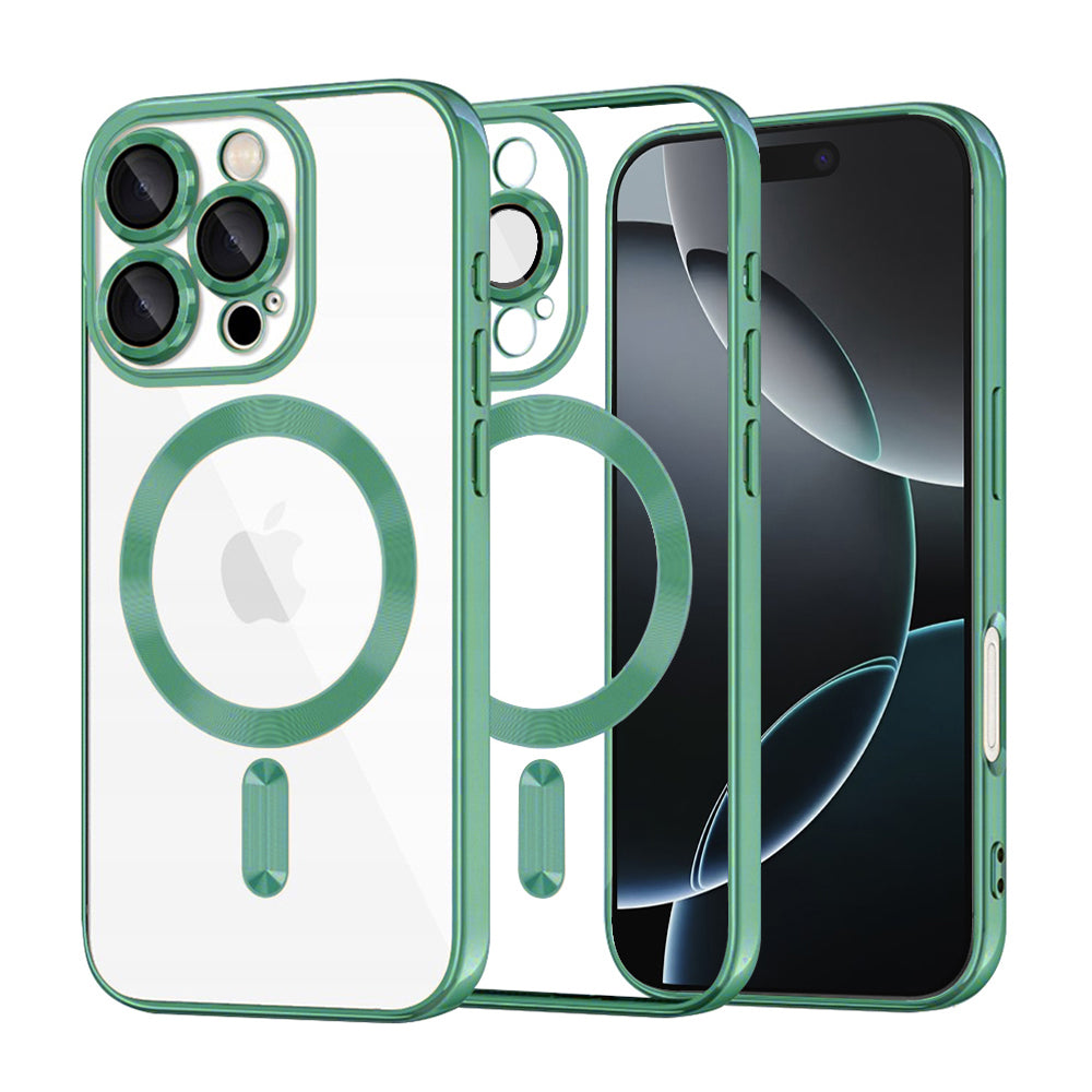 Husa de protectie Techsuit Luxury Crystal MagSafe compatibil cu iPhone 16 Pro, Verde Deschis