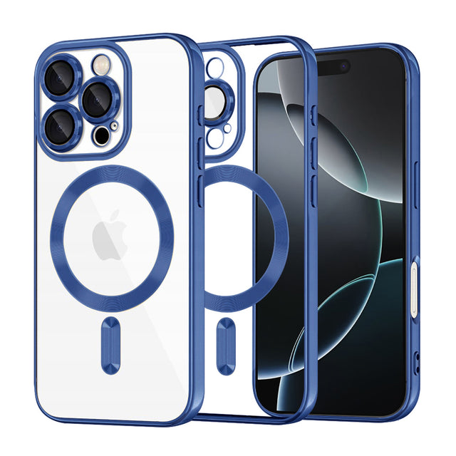 Husa de protectie Techsuit Luxury Crystal MagSafe compatibil cu iPhone 16 Pro, Albastru Inchis