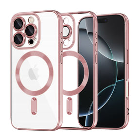 Husa de protectie Techsuit Luxury Crystal MagSafe compatibil cu iPhone 16 Pro, Roz