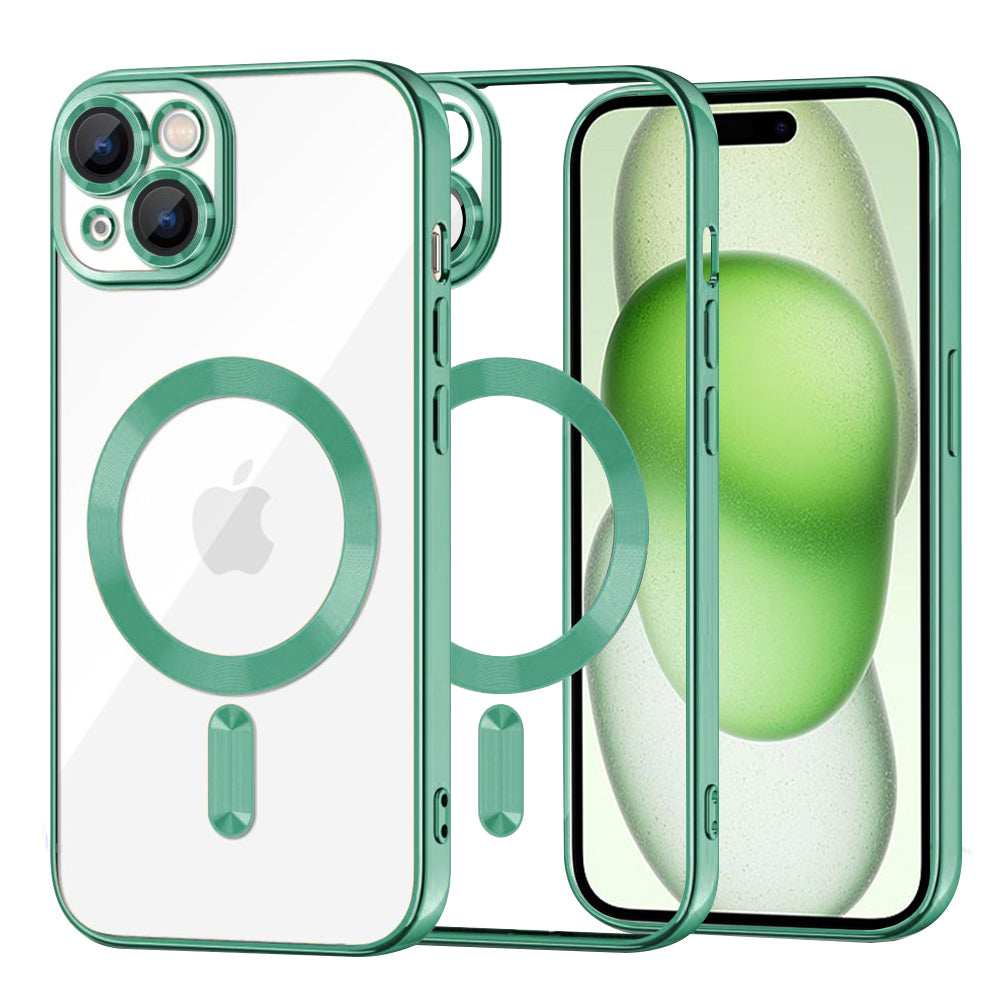 Husa de protectie Techsuit Luxury Crystal MagSafe compatibil cu iPhone 15 Plus, Verde Deschis