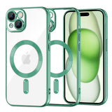 Husa de protectie Techsuit Luxury Crystal MagSafe compatibil cu iPhone 15 Plus, Verde Deschis