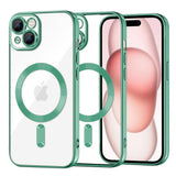 Husa de protectie Techsuit Luxury Crystal MagSafe compatibil cu iPhone 15, Verde Deschis