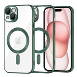 Husa de protectie Techsuit Luxury Crystal MagSafe compatibil cu iPhone 15, Deep Green