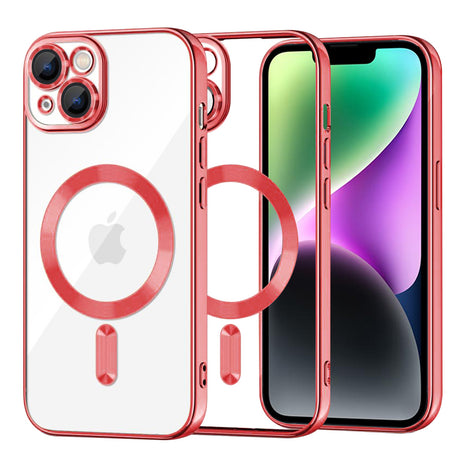 Techsuit Luxury Crystal MagSafe piros tok iPhone 14 készülékhez