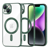 Husa de protectie Techsuit Luxury Crystal MagSafe compatibil cu iPhone 14, Verde inchis