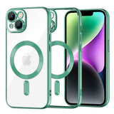 Husa de protectie Techsuit Luxury Crystal MagSafe compatibil cu iPhone 14, Verde deschis