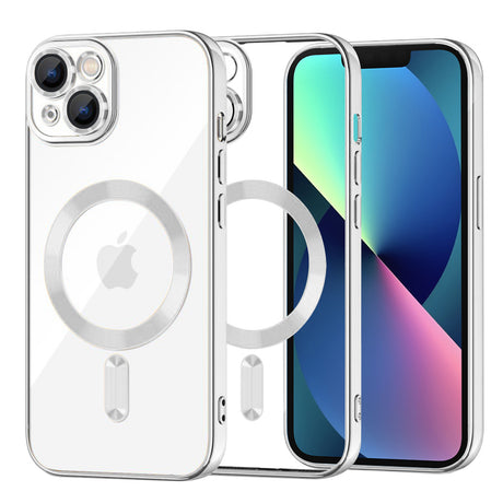 Husă de protecție Techsuit Luxury Crystal compatibil MagSafe pentru iPhone 13, argintie