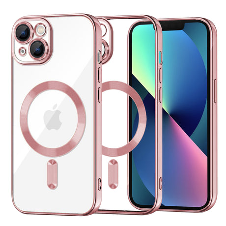 Husă Techsuit Luxury Crystal MagSafe roz pentru iPhone 13