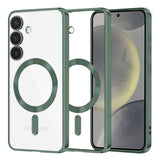 Husa de protectie Techsuit Luxury Crystal MagSafe compatibil cu Samsung Galaxy S24, Verde inchis